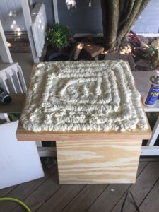 Closed Cell Foam Applied To The Top Side Of The Attic Hatch